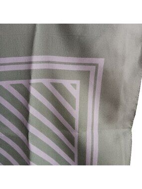 Vintage Boho Mom Scarf 26x25" Striped 1970's Sage Green Geometric Pattern